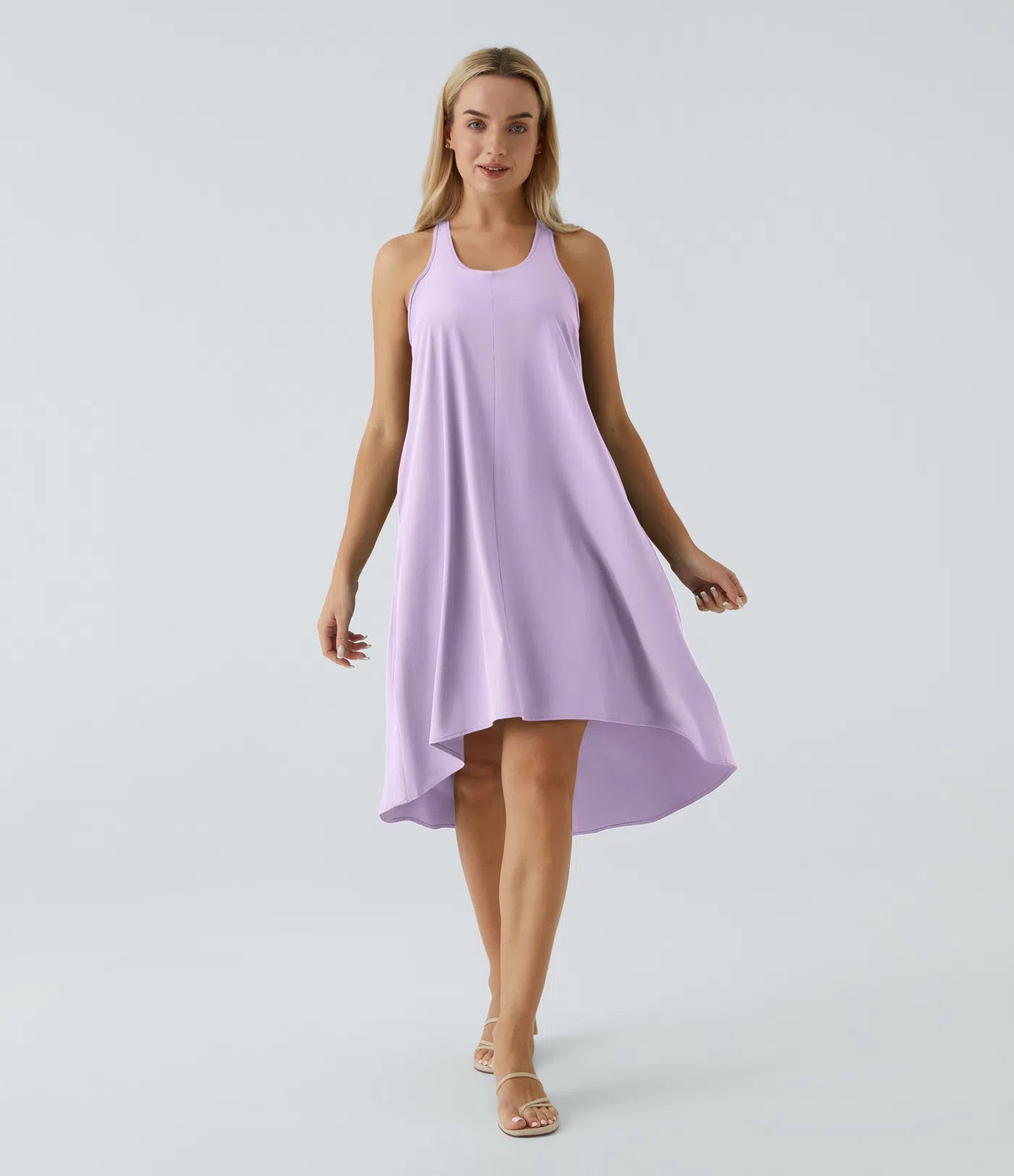 Women's Side Pocket High Low Flowy Midi Dress