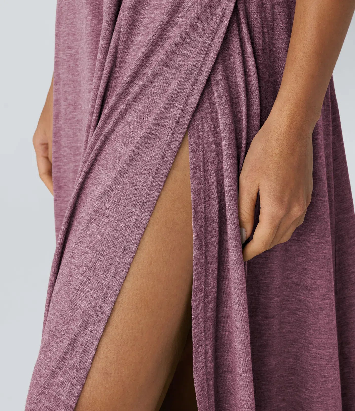 U Neck Backless Split Flowy Maxi Casual Tank Dress