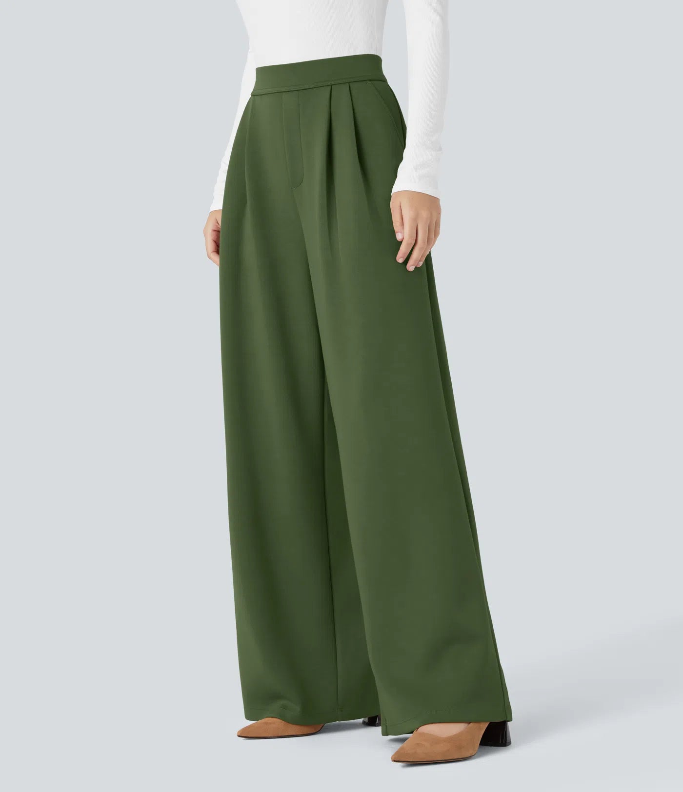 High Waisted Wide Leg Work Pants S&S