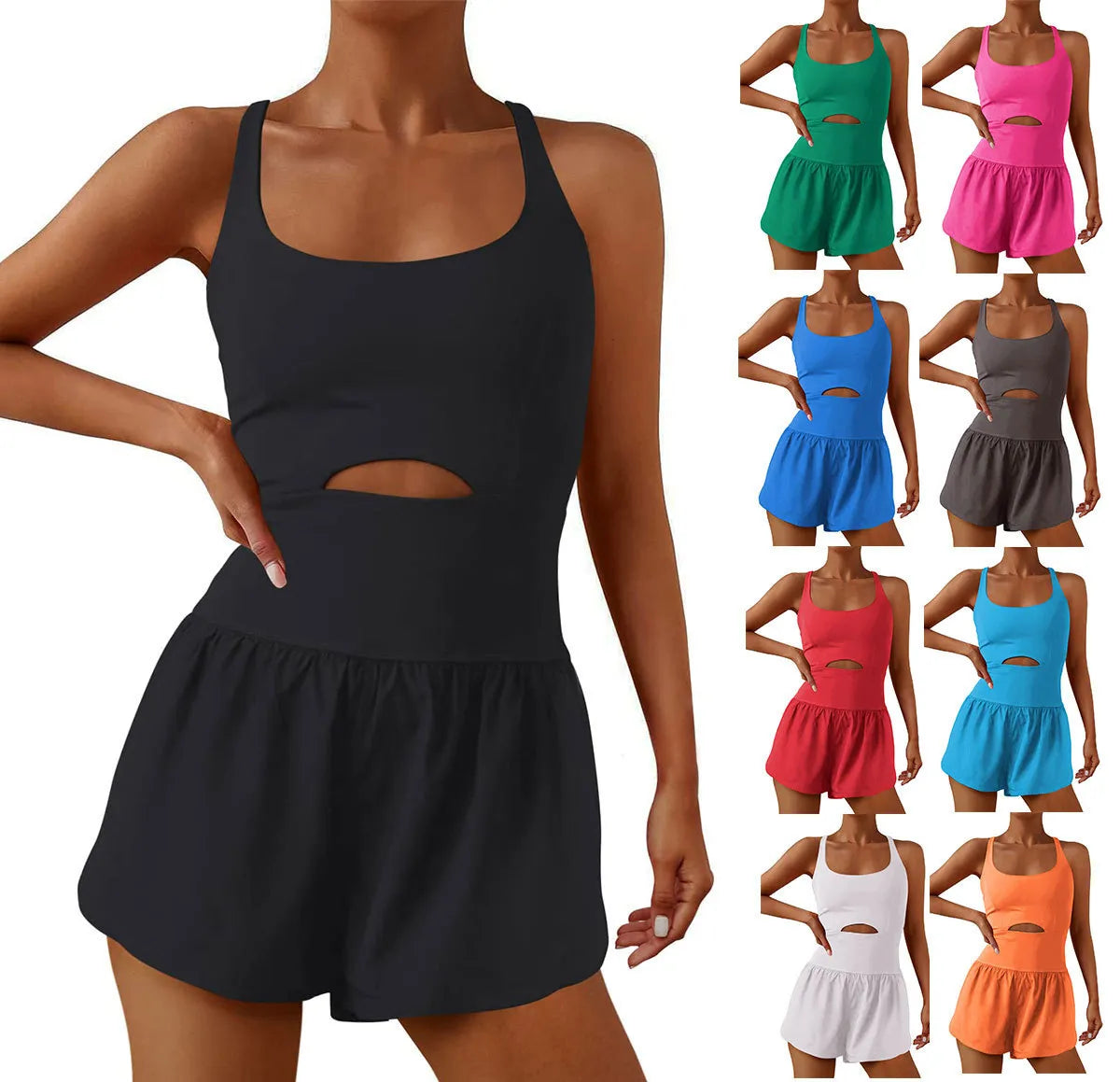 BACKLESS CUTOUT TANK ROMPER