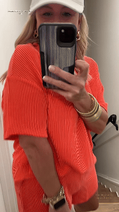 Women's Crew Neck Ribbed Textured Shorts Set