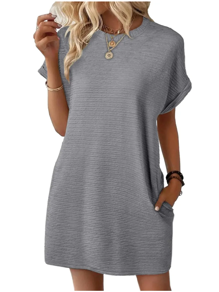 Lightweight Summer T-Shirt Dress with Pocket