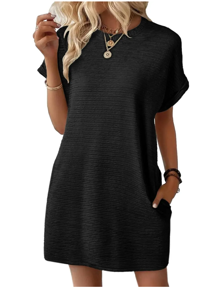 Lightweight Summer T-Shirt Dress with Pocket