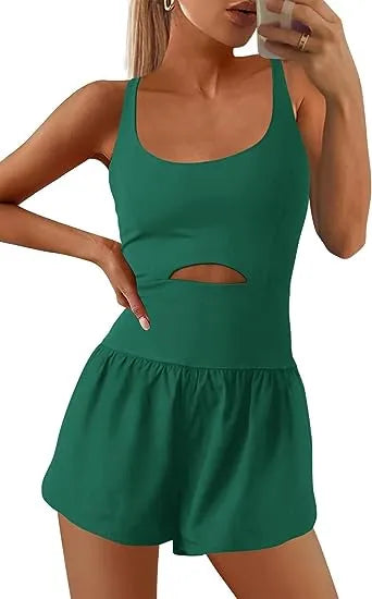 BACKLESS CUTOUT TANK ROMPER