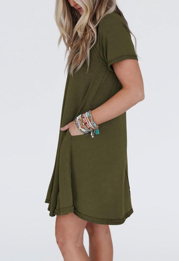 Lightweight Summer T-Shirt Dress with Pocket