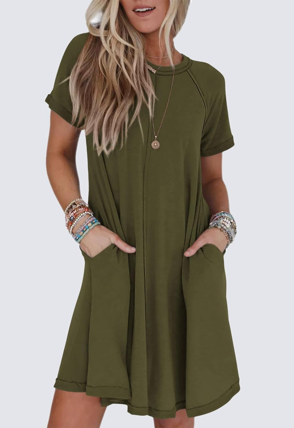 Lightweight Summer T-Shirt Dress with Pocket