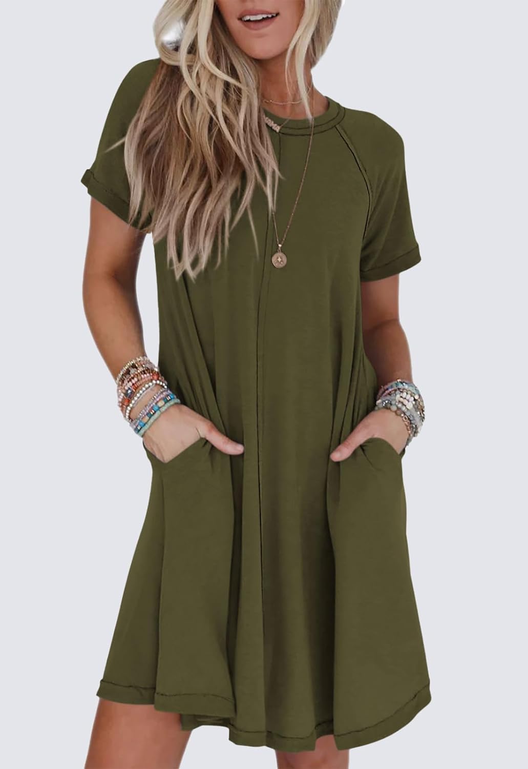 Lightweight Summer T-Shirt Dress with Pocket