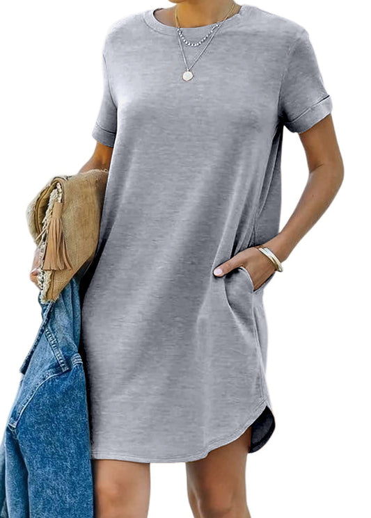 Lightweight Summer T-Shirt Dress with Pocket