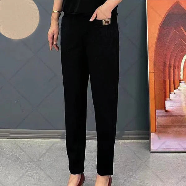 Women's Elastic Waist Cotton Trousers