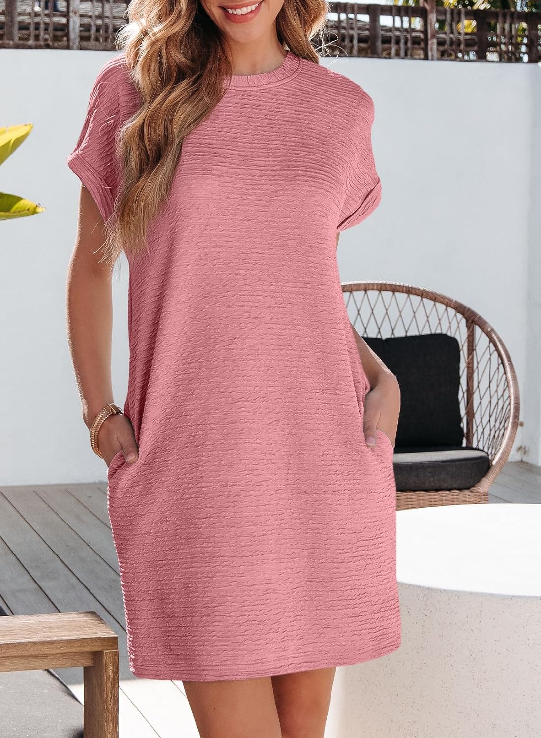 Lightweight Summer T-Shirt Dress with Pocket