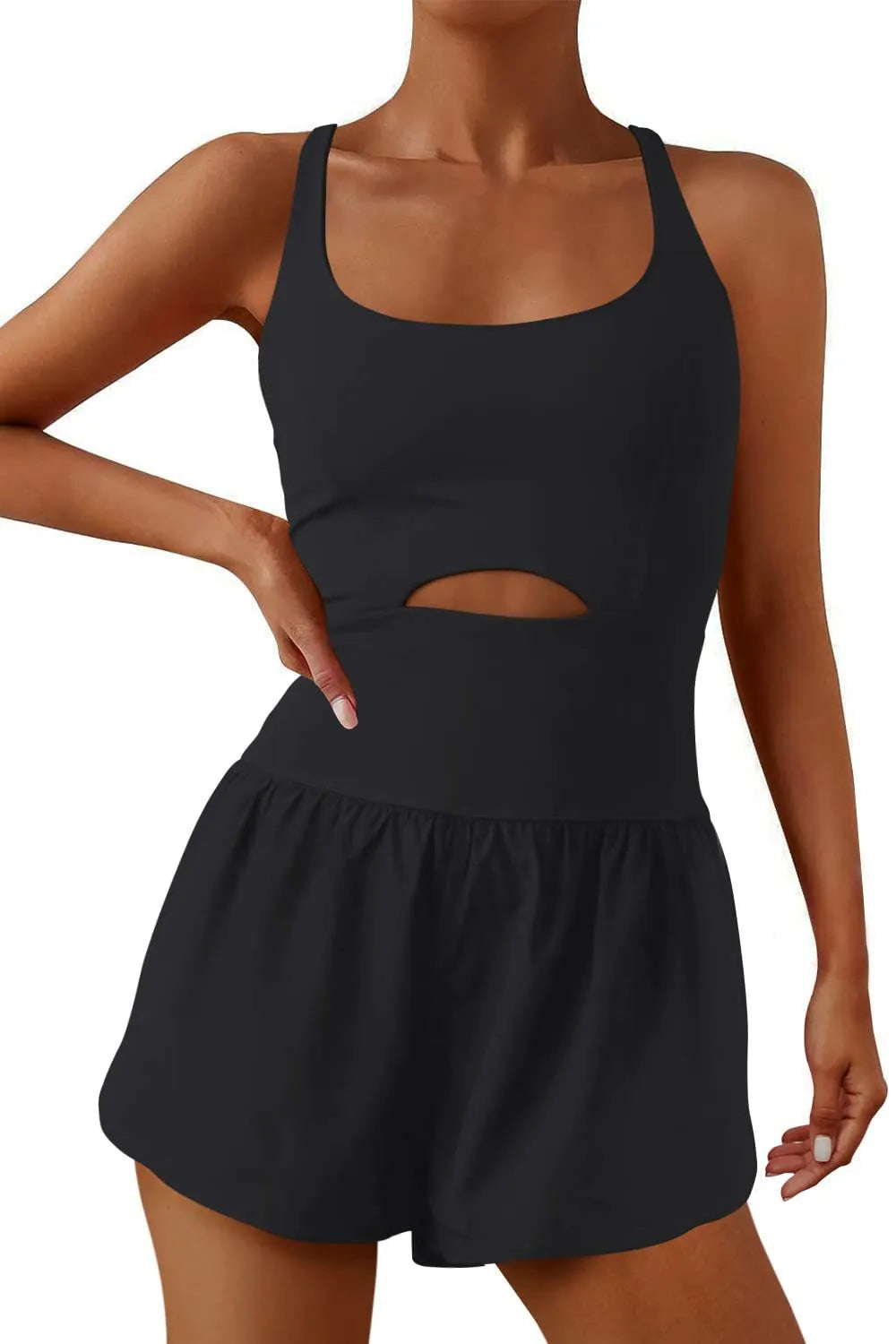 BACKLESS CUTOUT TANK ROMPER