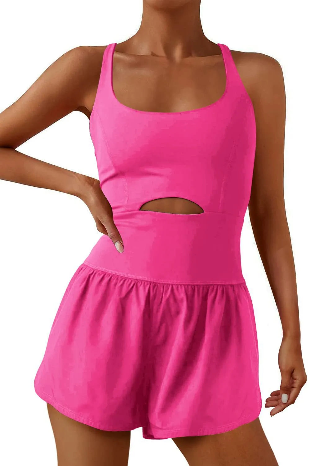 BACKLESS CUTOUT TANK ROMPER