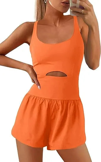 BACKLESS CUTOUT TANK ROMPER