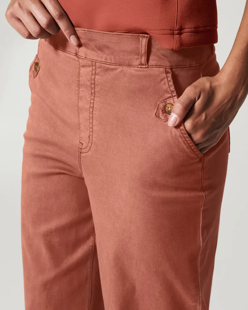 WIDE STRETCH TWILL TROUSERS