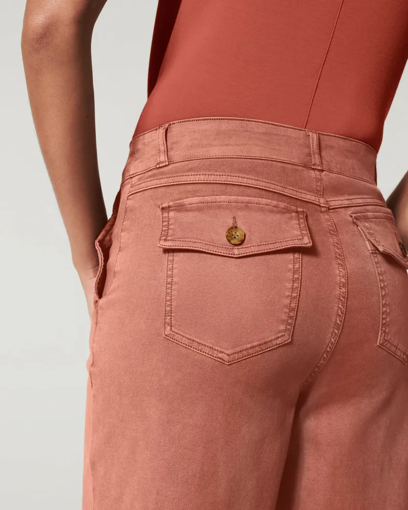 WIDE STRETCH TWILL TROUSERS