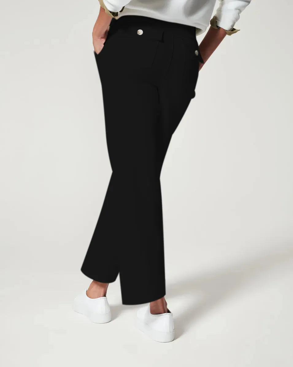 WIDE STRETCH TWILL TROUSERS