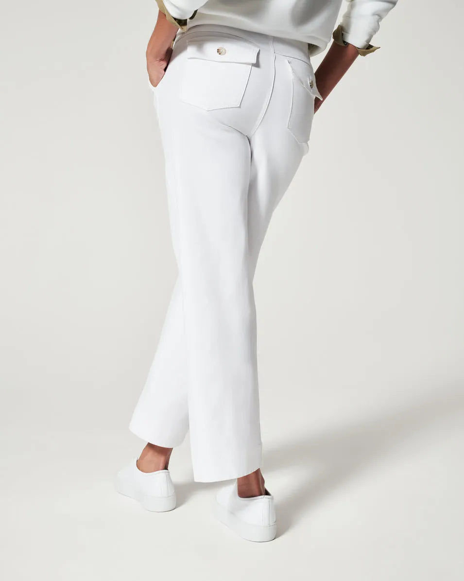 WIDE STRETCH TWILL TROUSERS