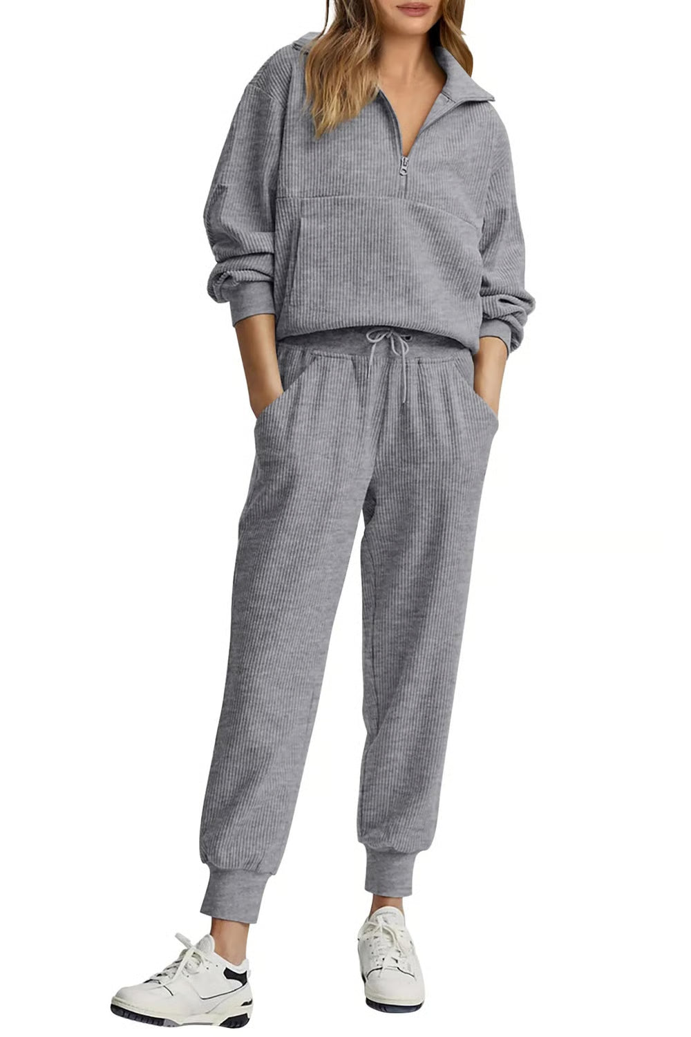 StopnShops 2 Piece Long Sleeve Half Zip Pullover Fall Tracksuit Sweatsuits Set