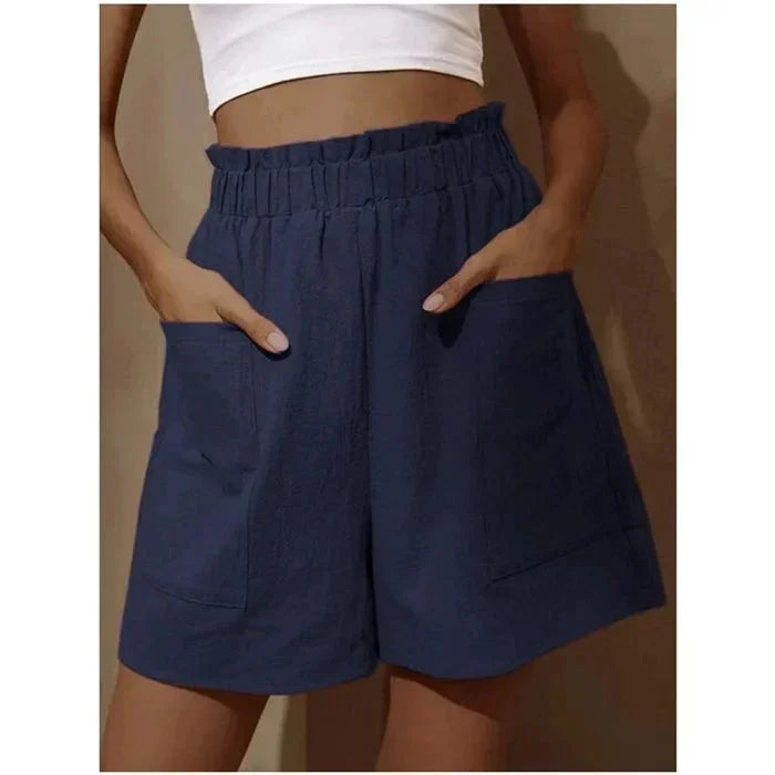 Women's Summer High Waist Wide Leg Casual Shorts