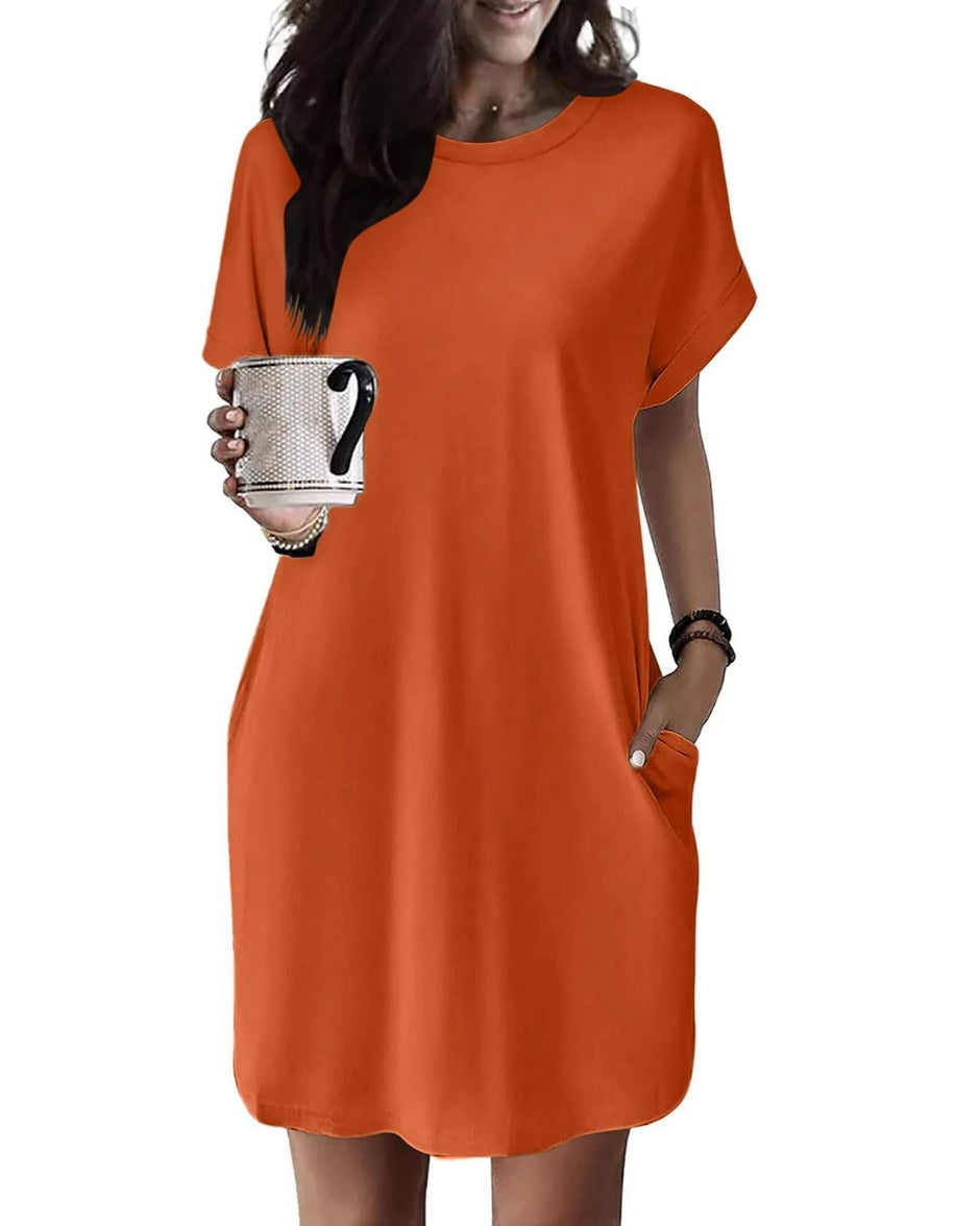 Lightweight Summer T-Shirt Dress with Pocket